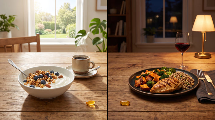 Vitamin-D-Kapsel zum Frühstück und zum Abendessen