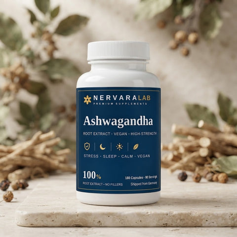 Ashwagandha Kapseln hochdosiert – 180 vegane Kapseln, 3-Monats-Vorrat
