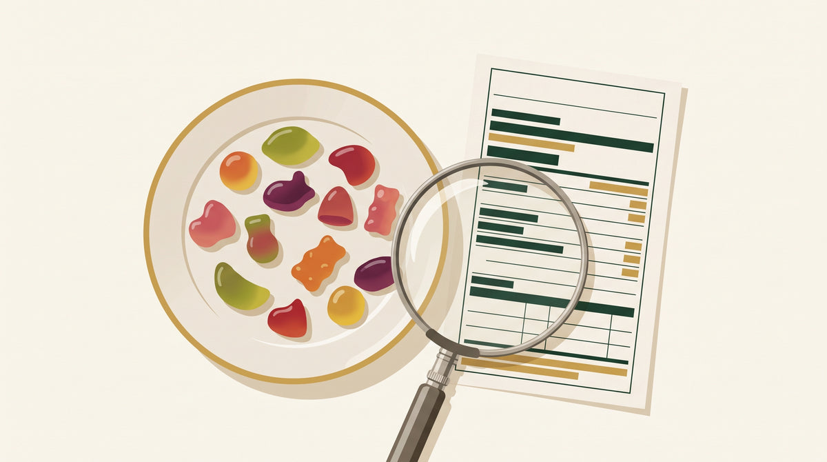 Bei Multivitamin-Gummies lohnt der Blick auf die Nährwerttabelle und den Anteil an der Referenzmenge (% NRV).