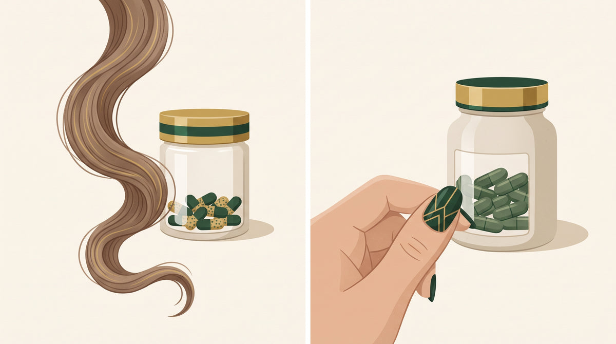Biotin oder Zink? Beide Nährstoffe tragen zur Erhaltung normaler Haare bei – sie wirken aber unterschiedlich.