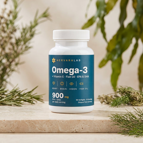 Omega-3 Kapseln mit Vitamin E – 900 mg EPA + DHA pro Tagesportion, 90 Kapseln