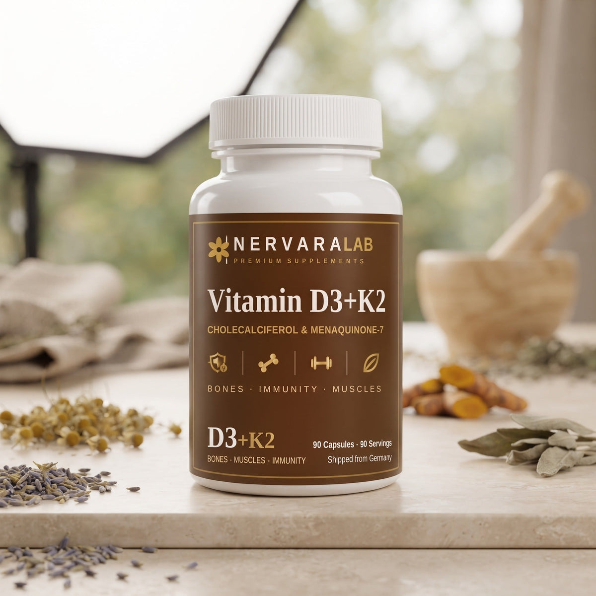Vitamin D3 + K2 Kapseln – Teil des Tagesroutine-Sets